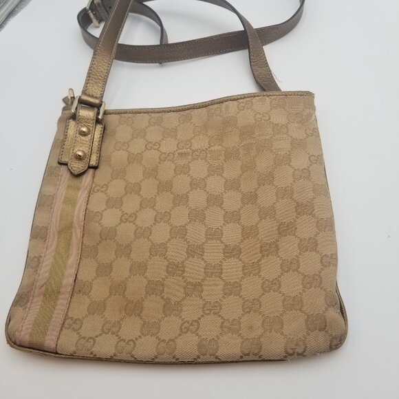 Gucci GG Jolicoeur Crossbody Brown Beige Canvas Fabric Bag - Picture 2 of 16